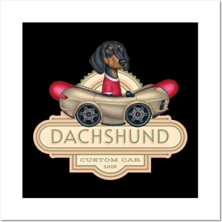 Dachshund Custom Car Shop Posters and Art